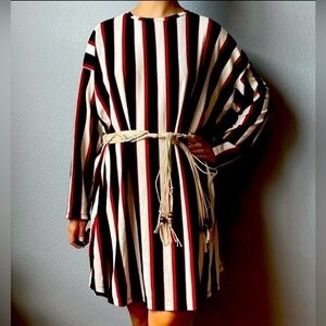 Zara Verticle Shift Dress W/ Macrame Belt